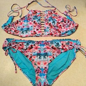 Bikini Hawaiian  floral design beautiful style XL